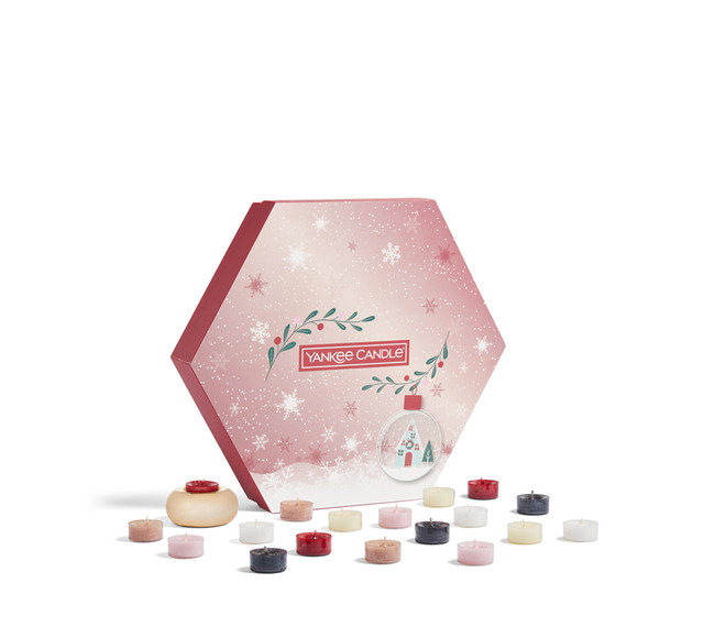 YANKEE CANDLE Snow Globe Wonderland 18 Tealights 1 Holder Giftset